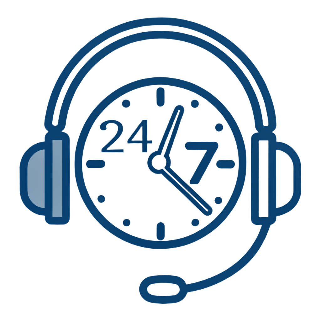 Ícone ilustrativo de suporte técnico 24 horas